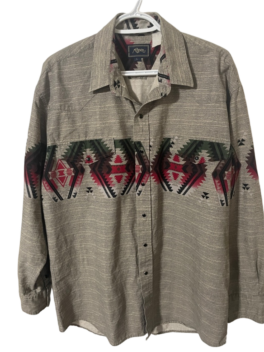 Vintage Roper Southwestern Snap Closure Shirt Size Large